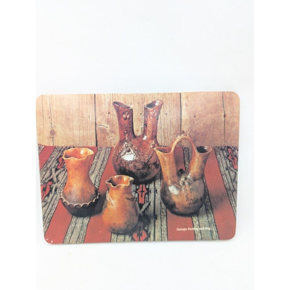 Vrg. Hot Plaque Combination Wall Plaque & Table Hot Pad Cork Back Navajo pottery